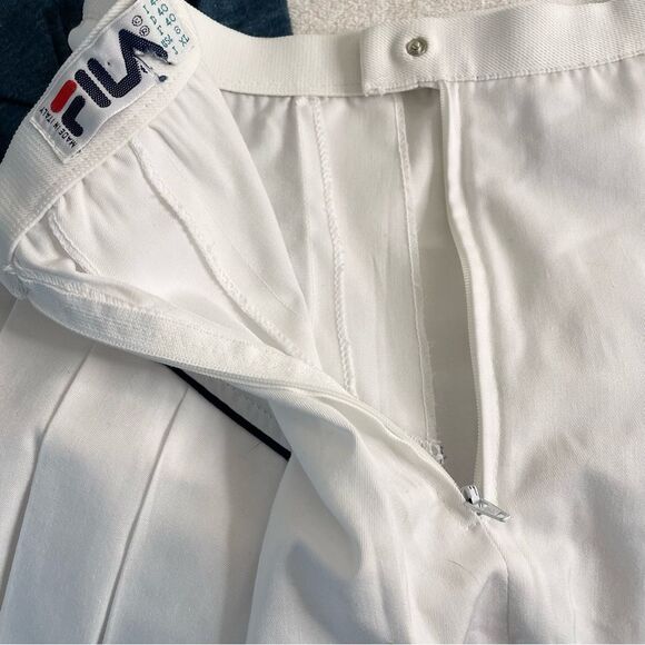 Fila Skirt Vintage Made in Italy Tennis Pickleball Pleated Mini White Size 8 - Picture 4 of 9